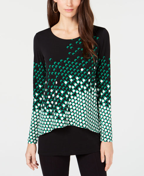 Alfani Petite Geometric Print Popover Top